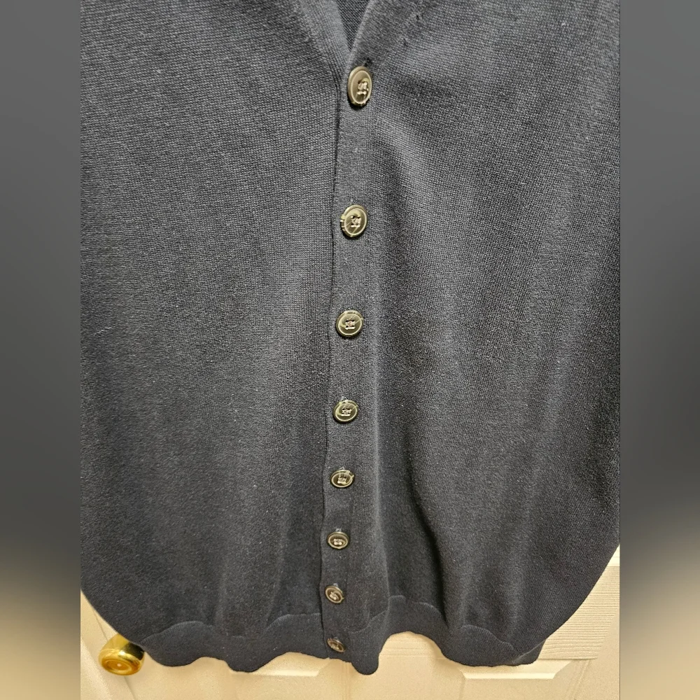 Oak Hill Men’s Knit Sweater Vest Navy Blue Button Front Size 2XLT Big & Tall NWT